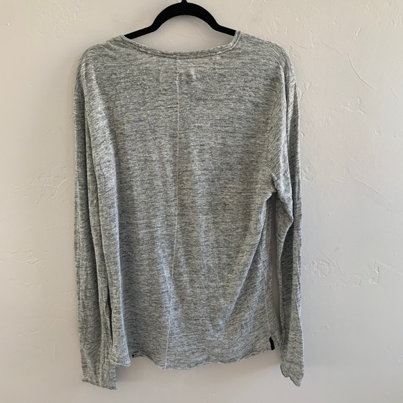 Rag & Bone Grey 100% Linen Crew Neck Top L - Picture 2 of 7